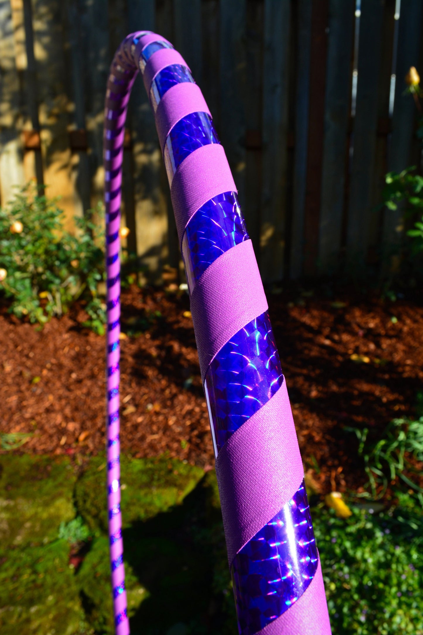 Prism Flow Fitness Hoop — Mirror & Holographic Grip Edition