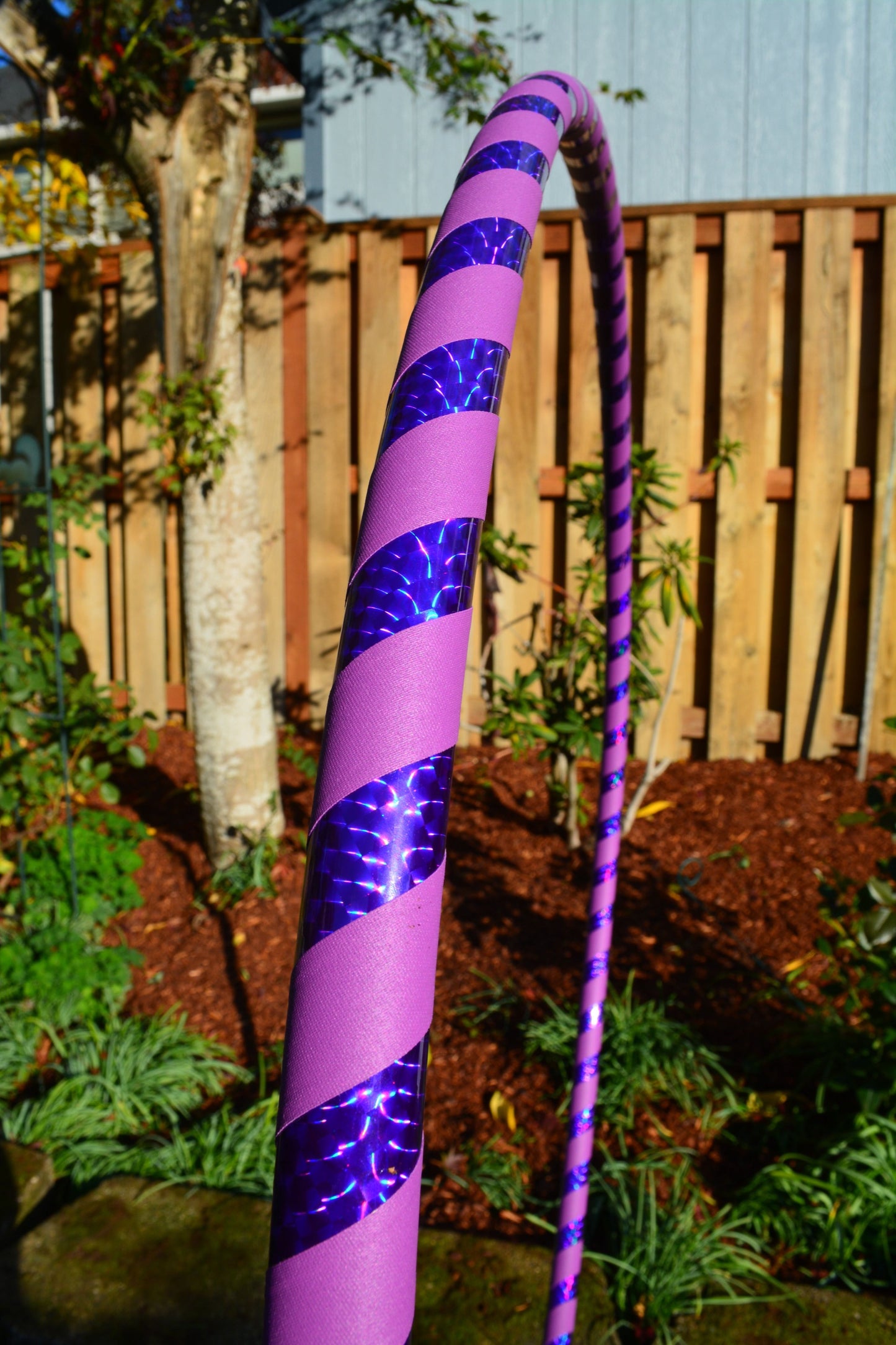 Prism Flow Fitness Hoop — Mirror & Holographic Grip Edition