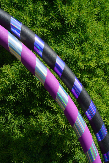 Prism Flow Fitness Hoop — Mirror & Holographic Grip Edition