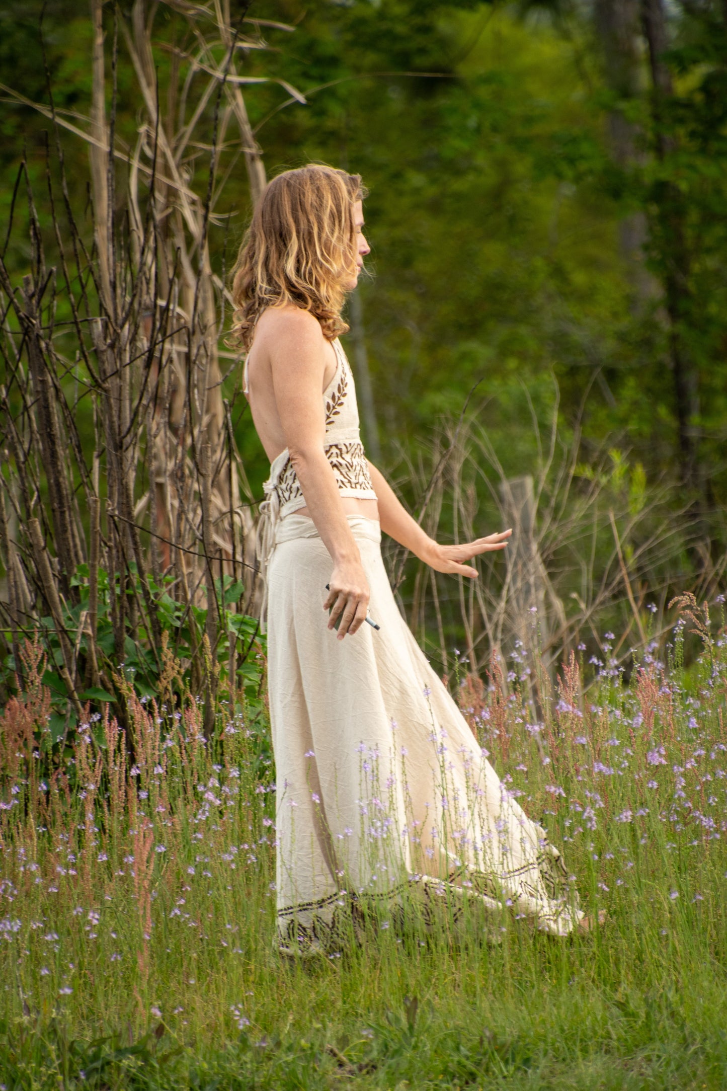 Sacred Flow Tribal Halter Top — Cream or Brown
