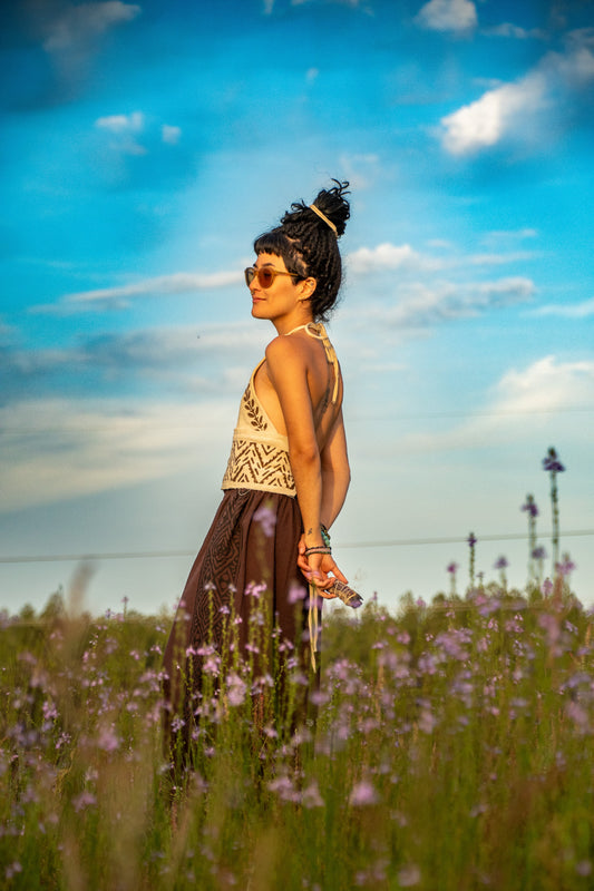 Sacred Flow Tribal Pants - Cream or Brown