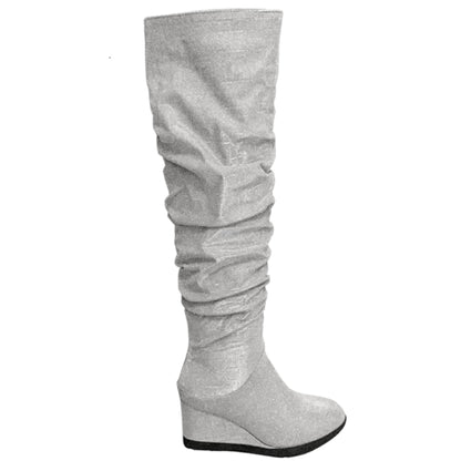 Gigi Strut – Thigh-High Glitter Boots
