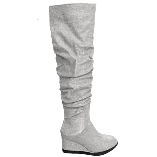 Gigi Strut – Thigh-High Glitter Boots