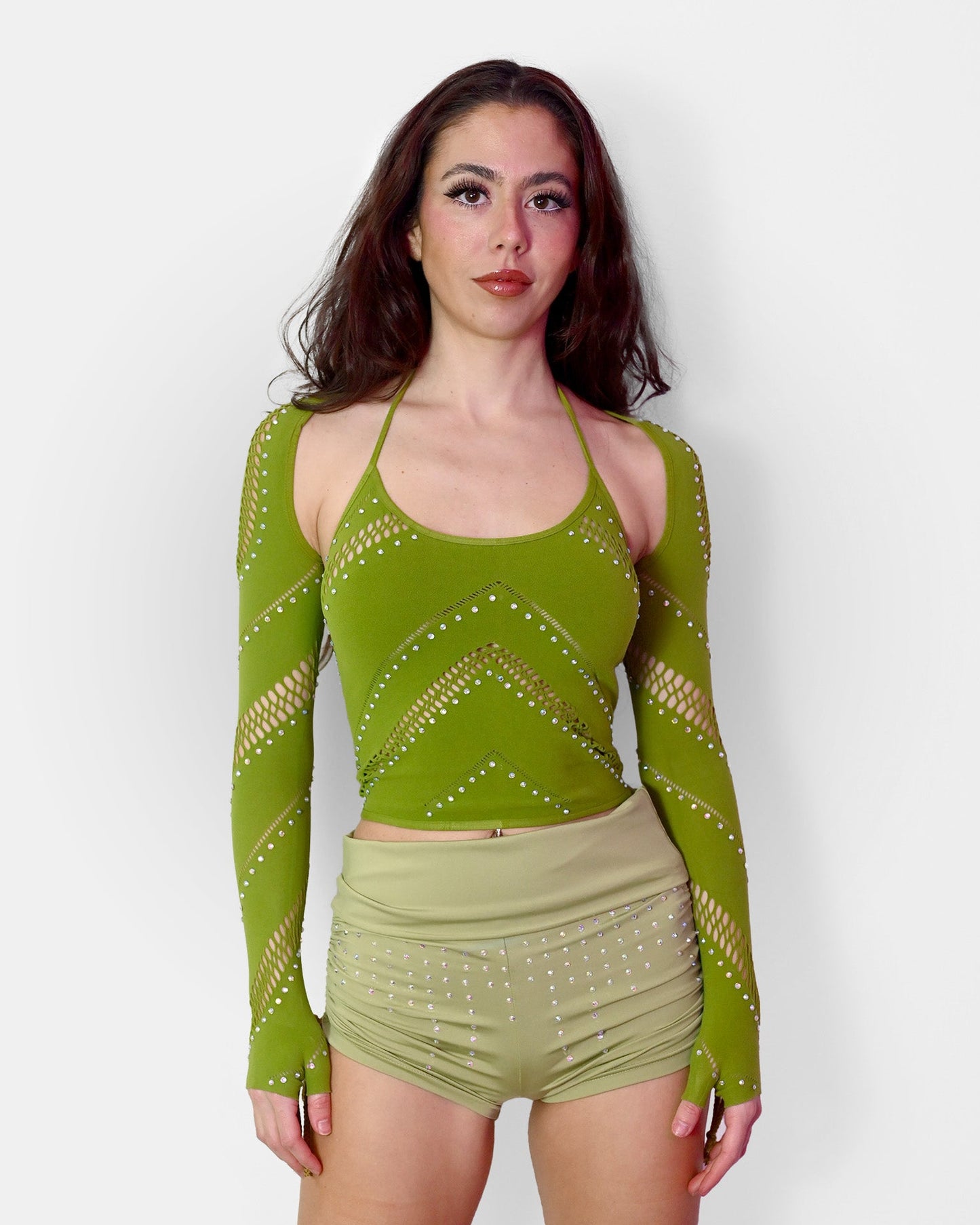 Halter Bolero Set – Earth Green | Suspex