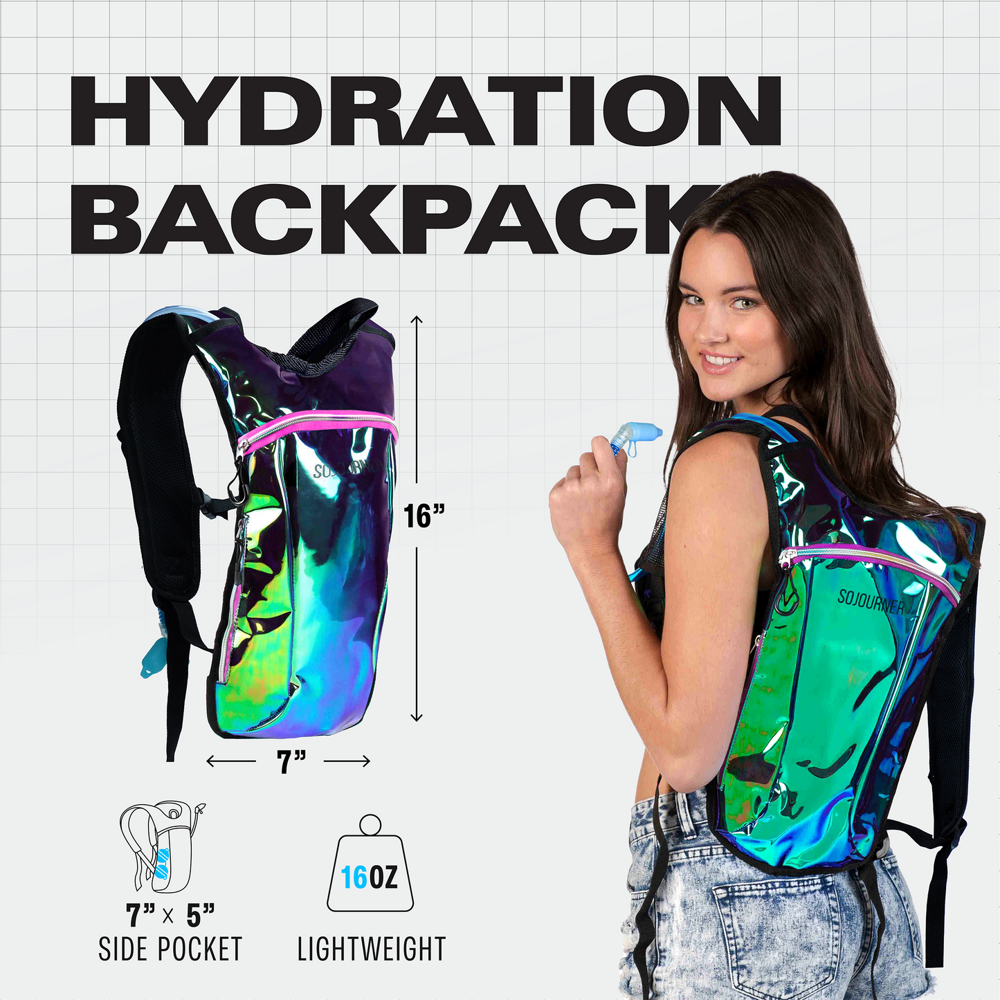 Momentum Hydration Pack - 2L Lightweight Festival Backpack - Select from Multiple Colors