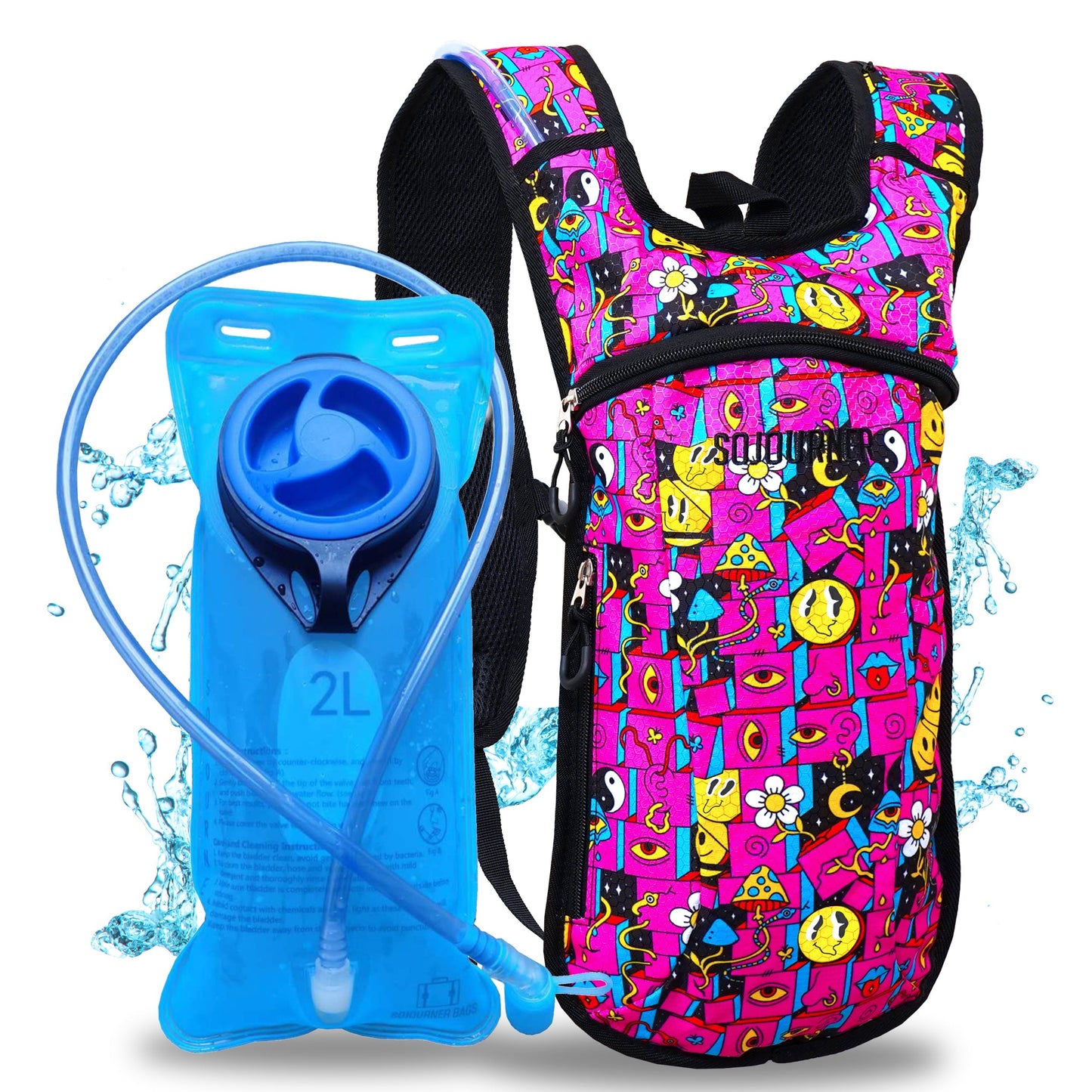 Momentum Hydration Pack - 2L Lightweight Festival Backpack - Select from Multiple Colors