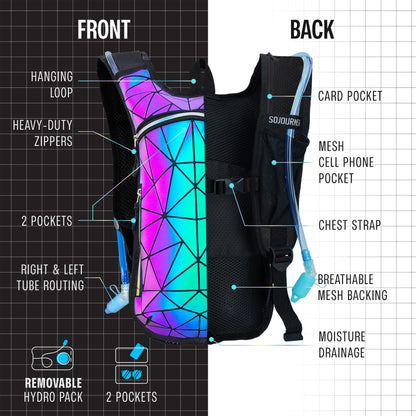 Momentum Hydration Pack - 2L Lightweight Festival Backpack - Select from Multiple Colors