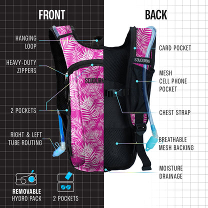 Momentum Hydration Pack - 2L Lightweight Festival Backpack - Select from Multiple Colors