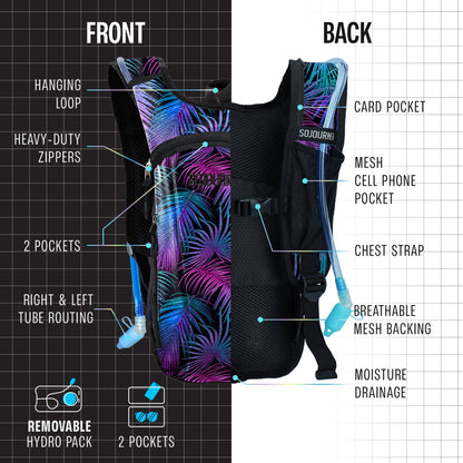 Momentum Hydration Pack - 2L Lightweight Festival Backpack - Select from Multiple Colors