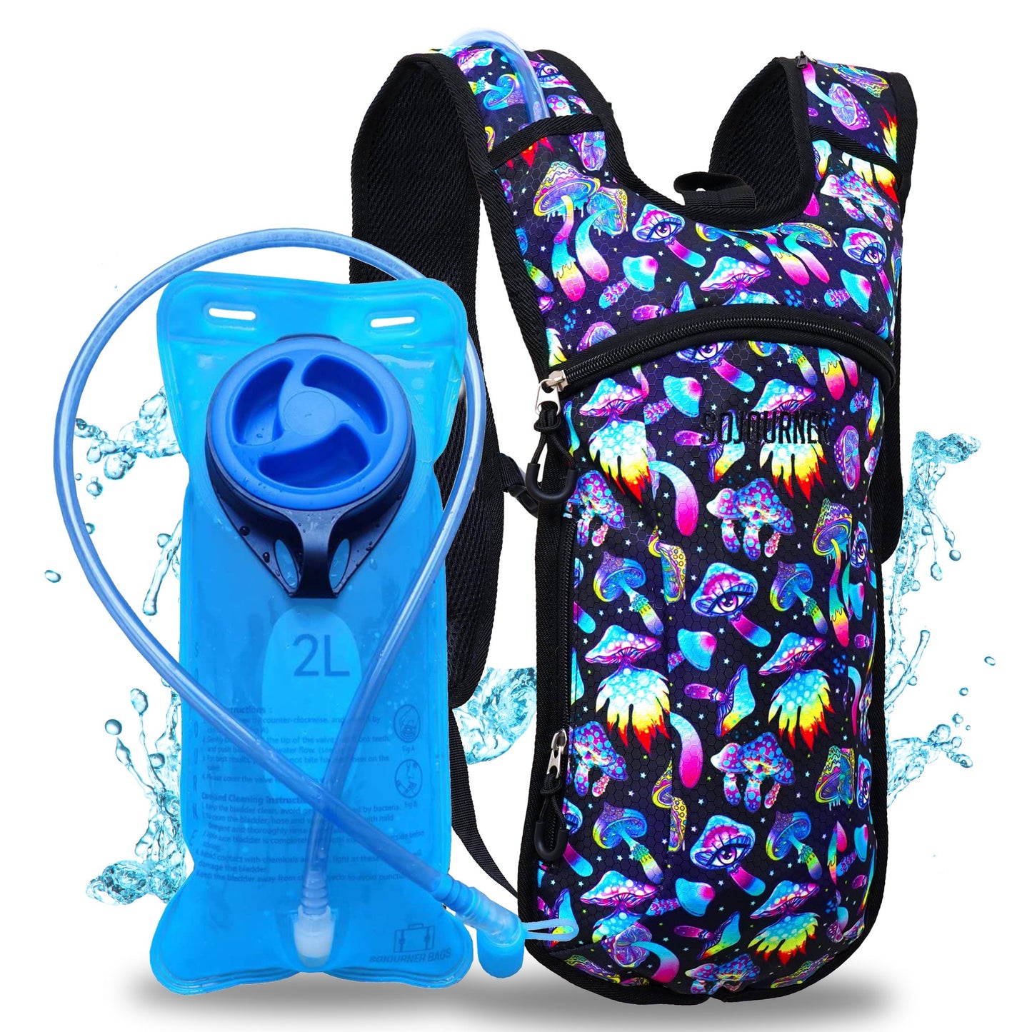 Momentum Hydration Pack - 2L Lightweight Festival Backpack - Select from Multiple Colors