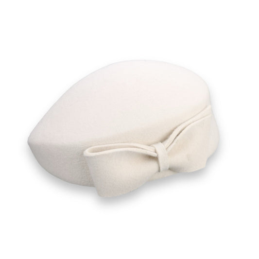 The Head-Turner Structured Beret — White