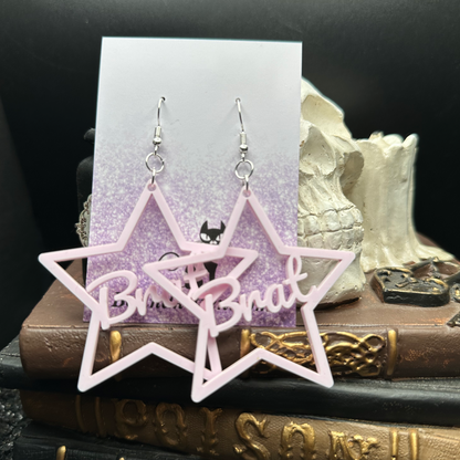 Brat Earrings — Rose Pink Acrylic