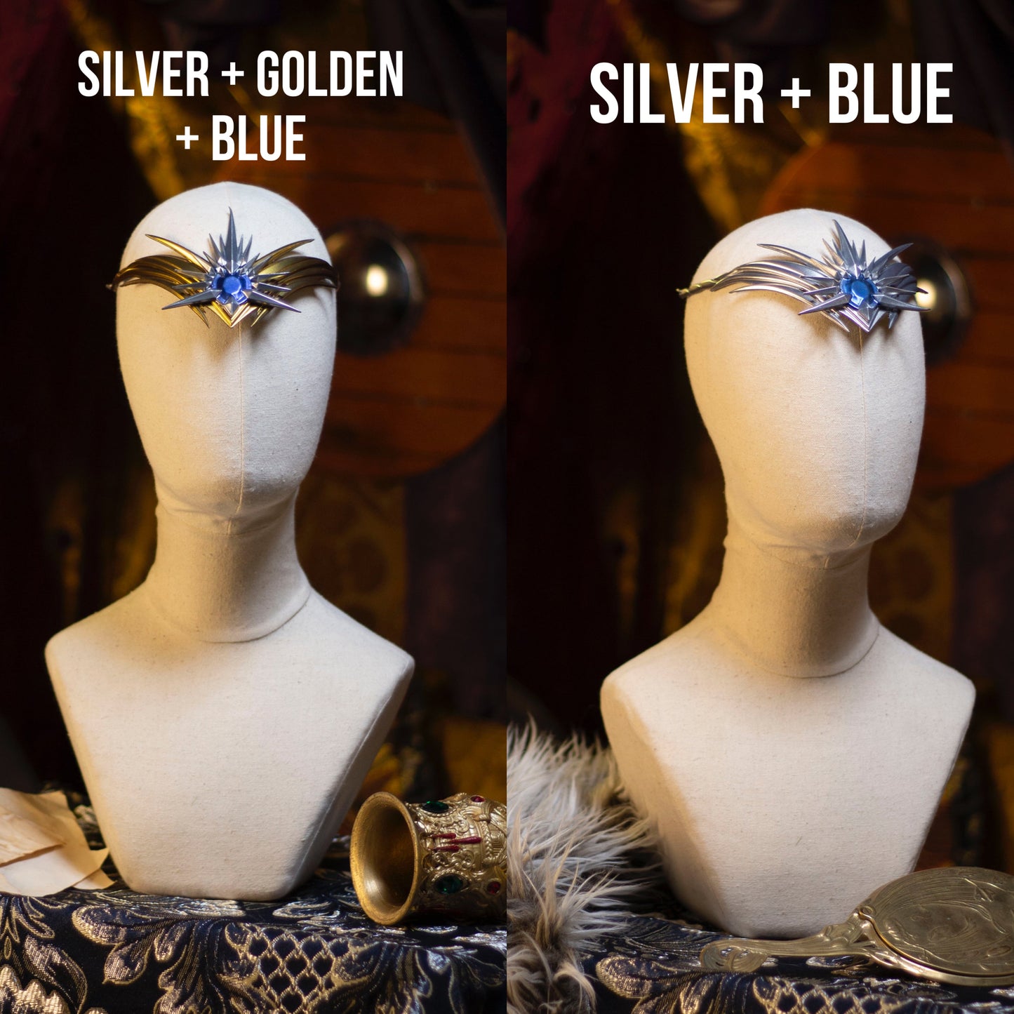 Arcane Intellect Headband — Silver / Blue / Gold | Custom Made
