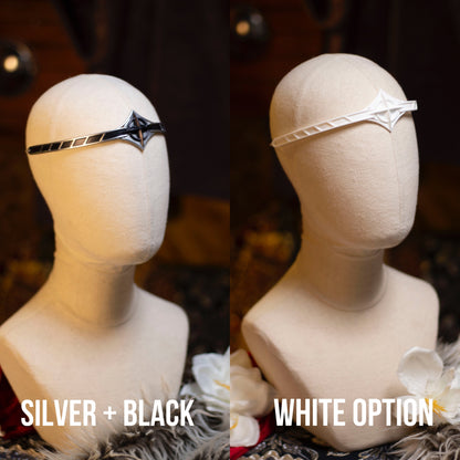 Celestial Crown Headpiece — Silver / Black | Custom Made