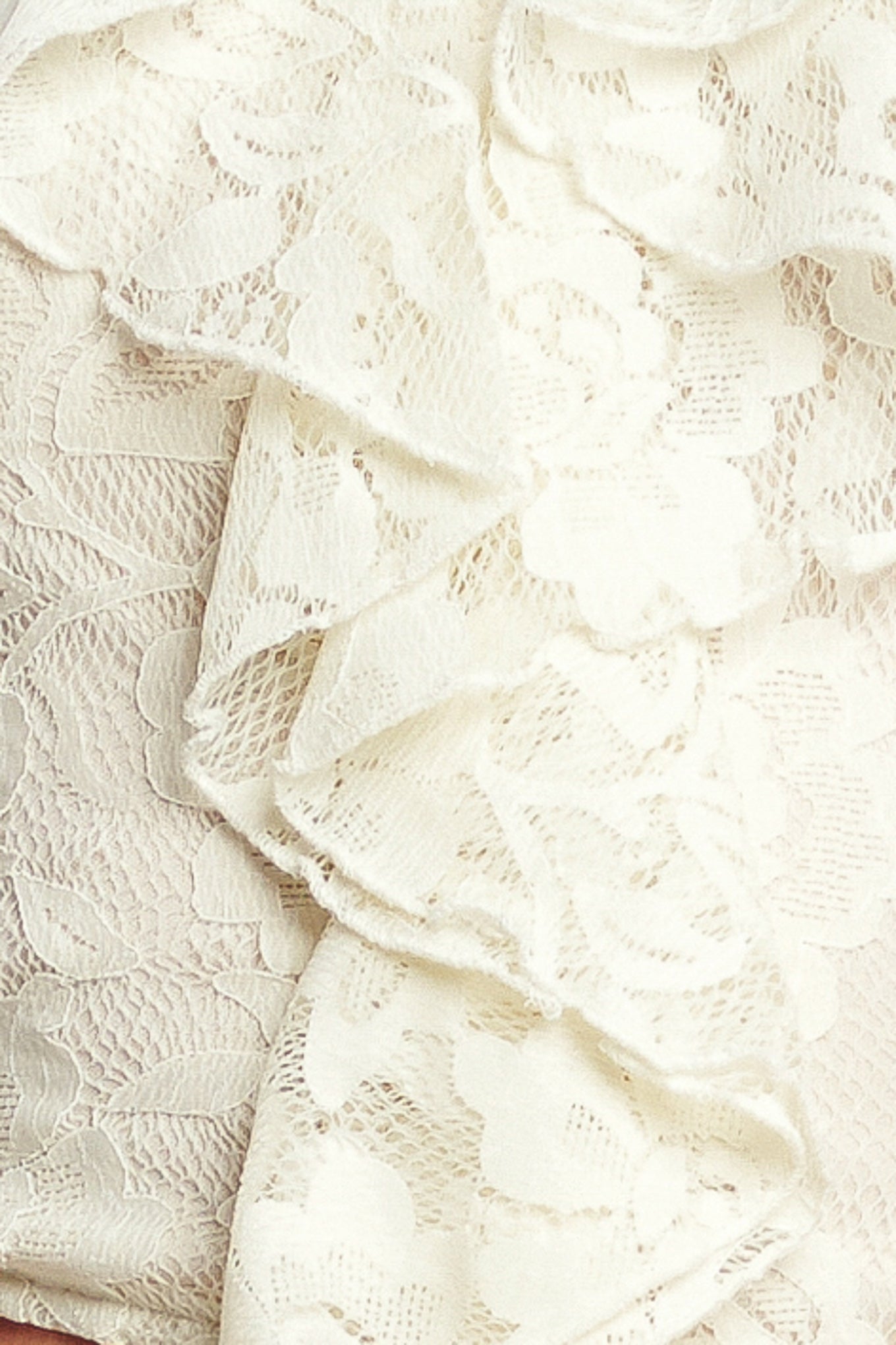 Ivory Lace Halter Top — Ruffle Tie Back