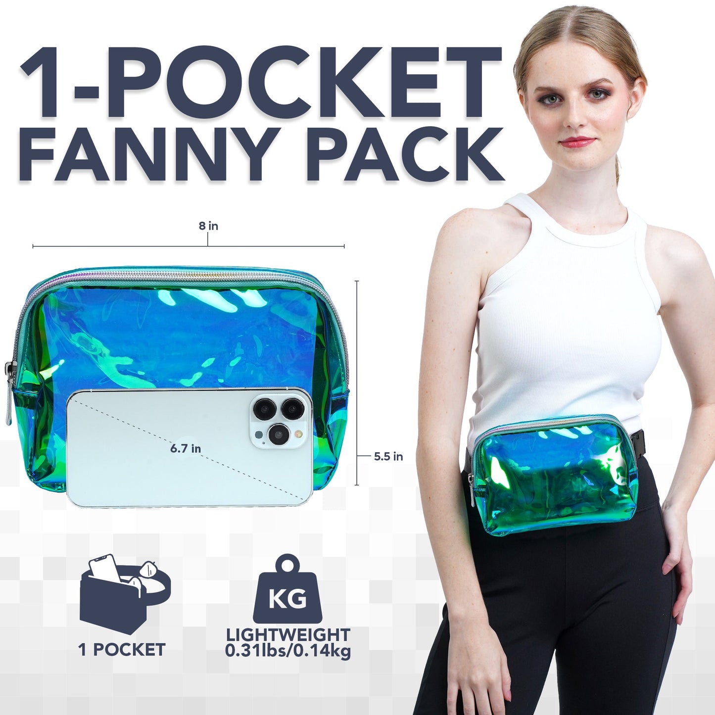 Holographic Festival Fanny Pack — Multiple Colors
