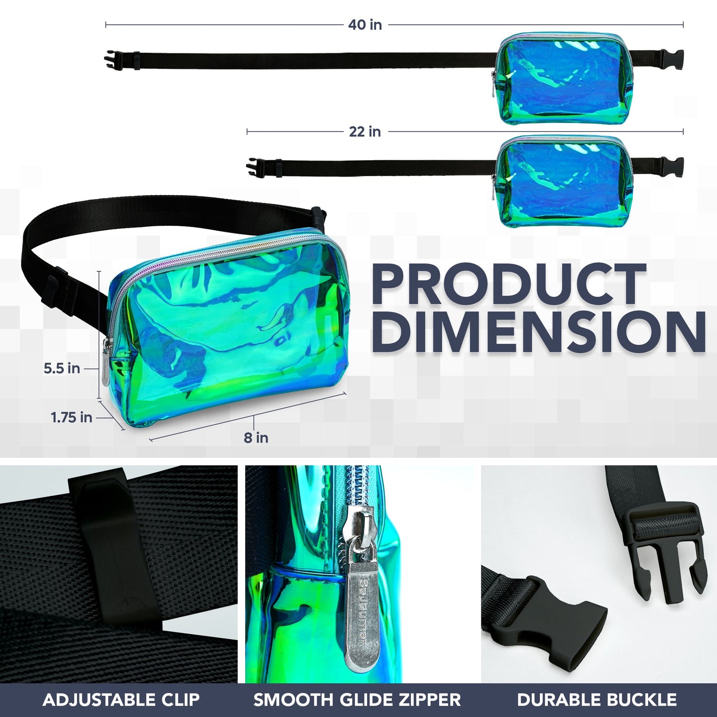 Holographic Festival Fanny Pack — Multiple Colors