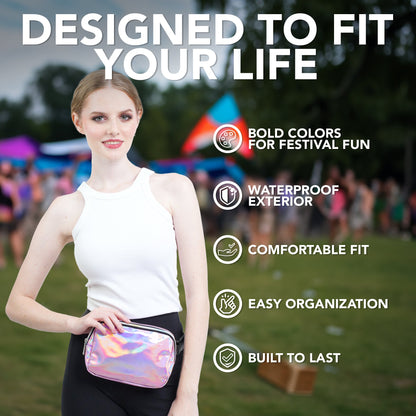 Holographic Festival Fanny Pack — Multiple Colors