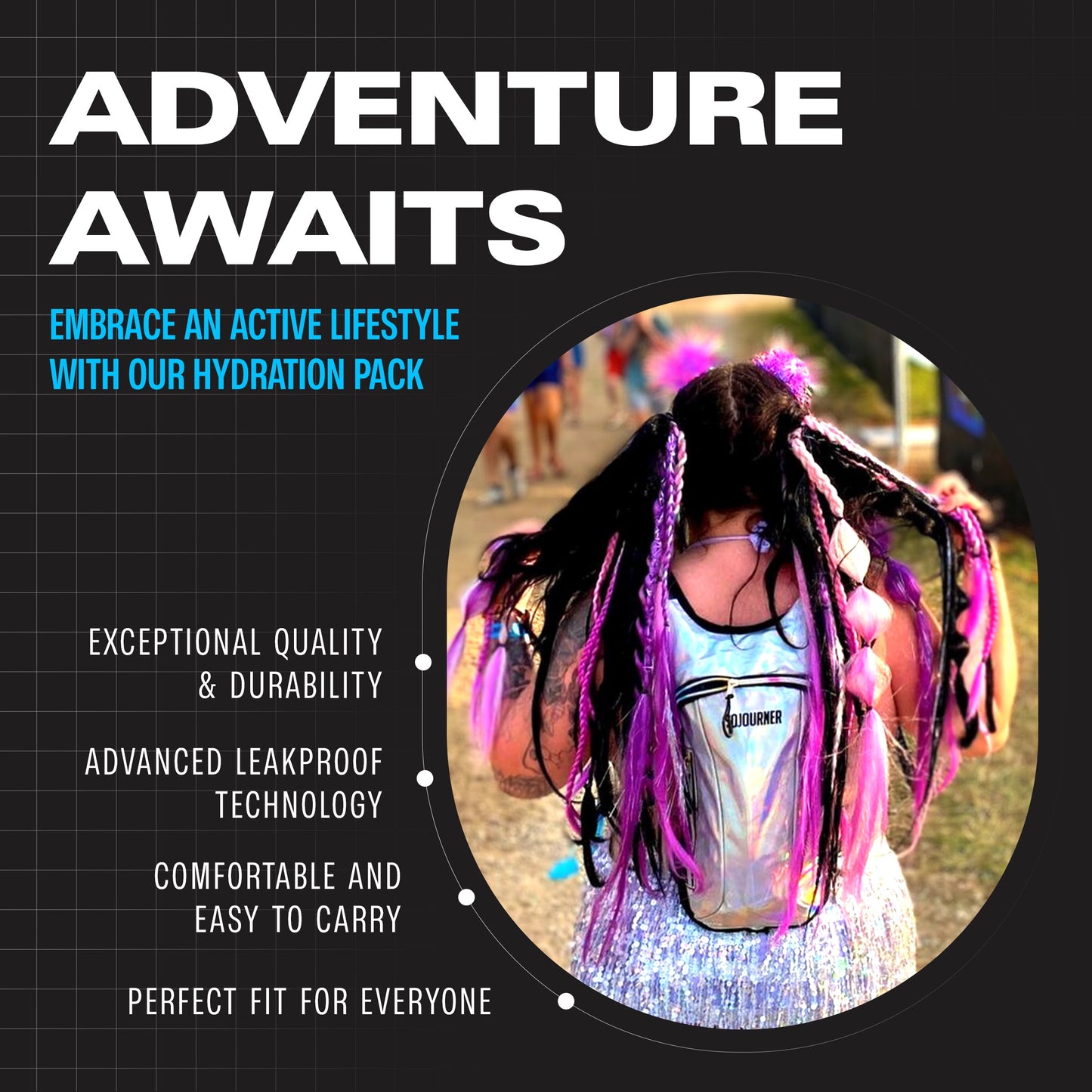 Momentum Hydration Pack - 2L Lightweight Festival Backpack - Select from Multiple Colors