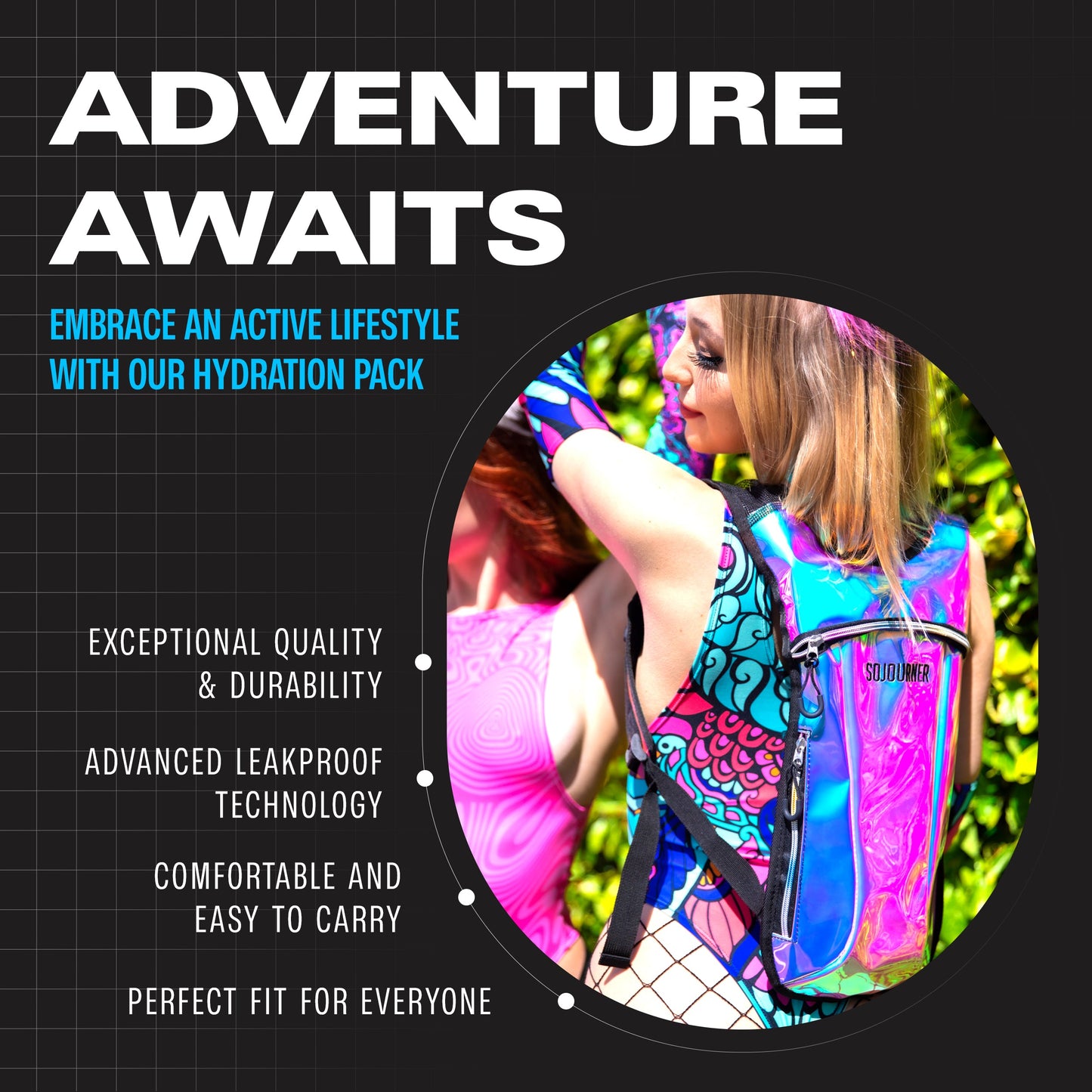 Momentum Hydration Pack - 2L Lightweight Festival Backpack - Select from Multiple Colors