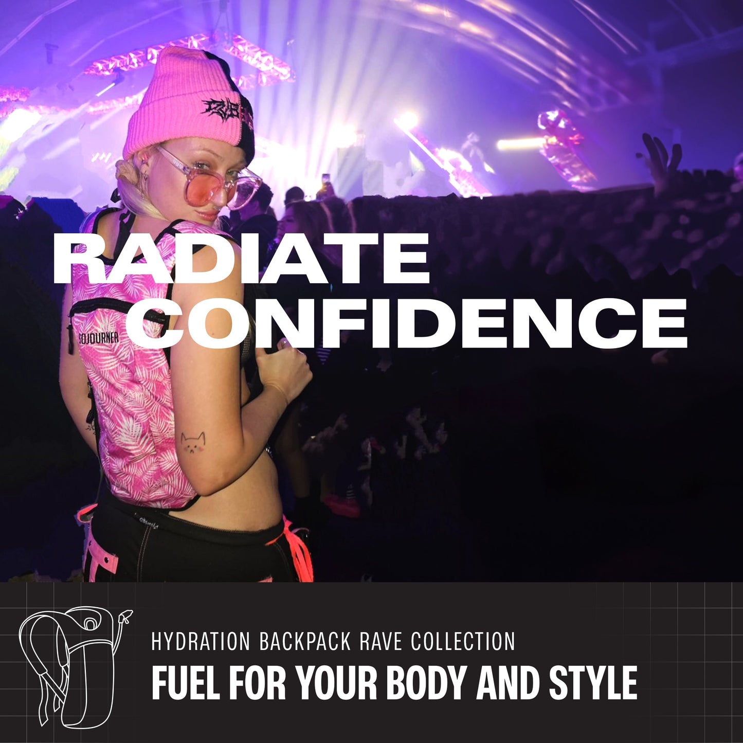 Momentum Hydration Pack - 2L Lightweight Festival Backpack - Select from Multiple Colors