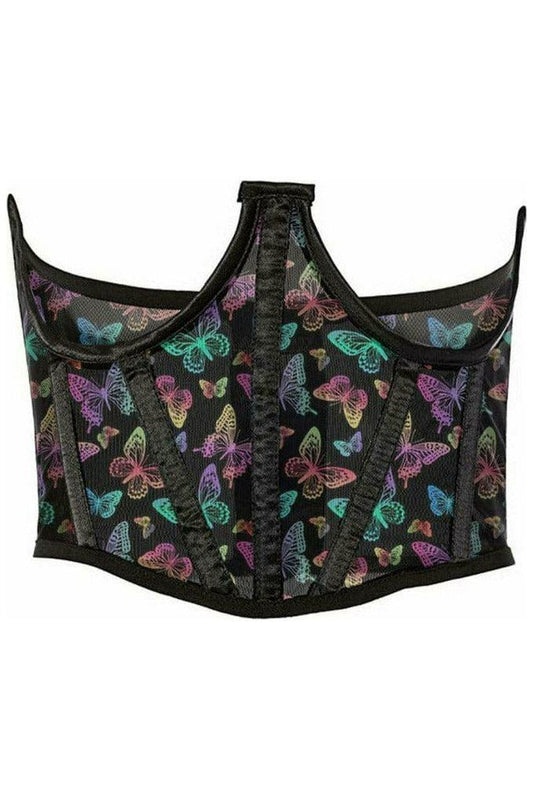 Neon Butterfly Mesh Open-Cup Waist Cincher | Daisy Corsets