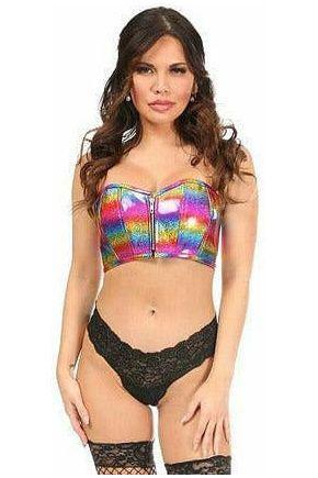 Lavish Rainbow Glitter Short Bustier Top | Daisy Corsets