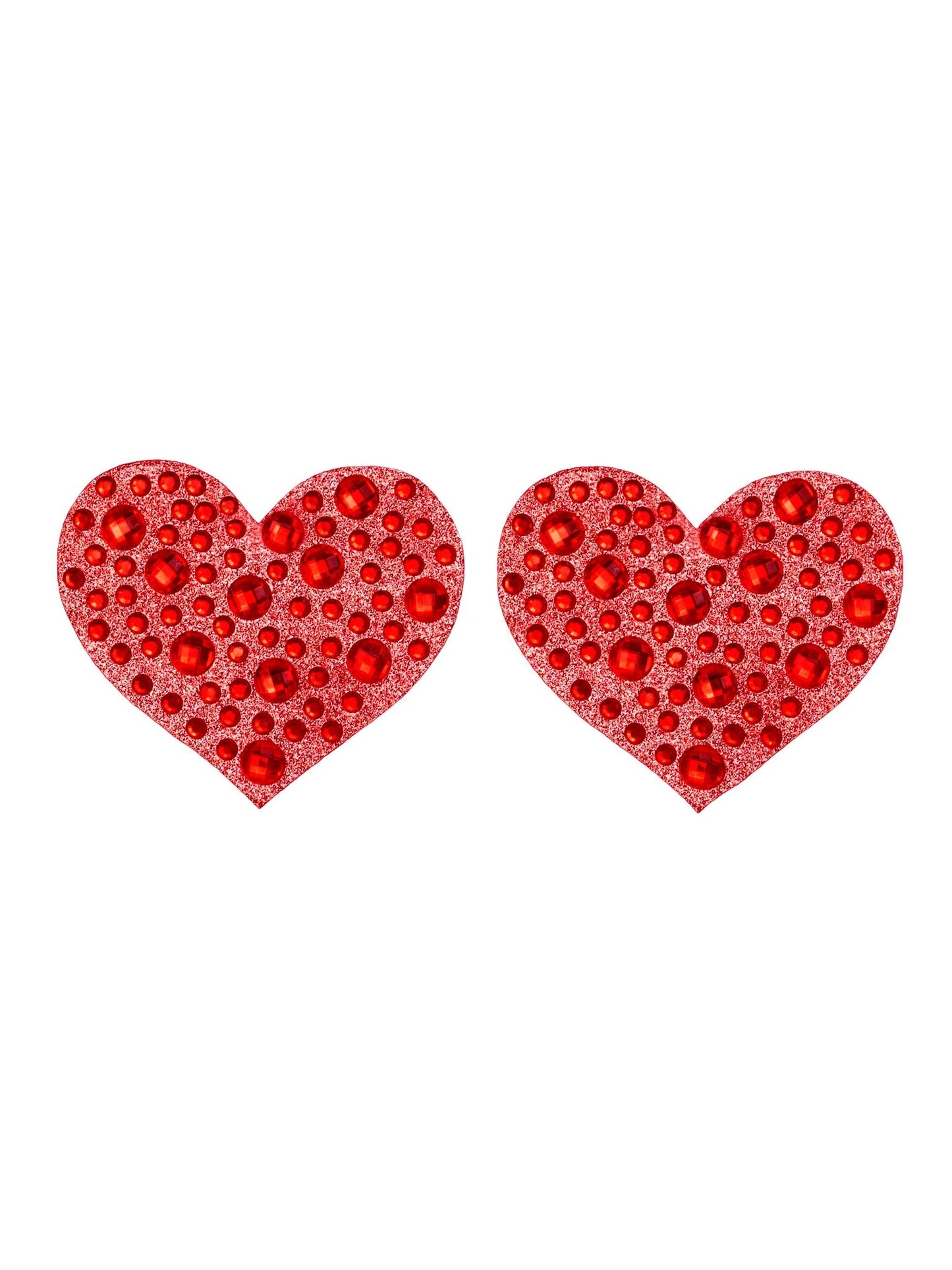 Amore Rhinestone Heart Pasties — Red Crystal