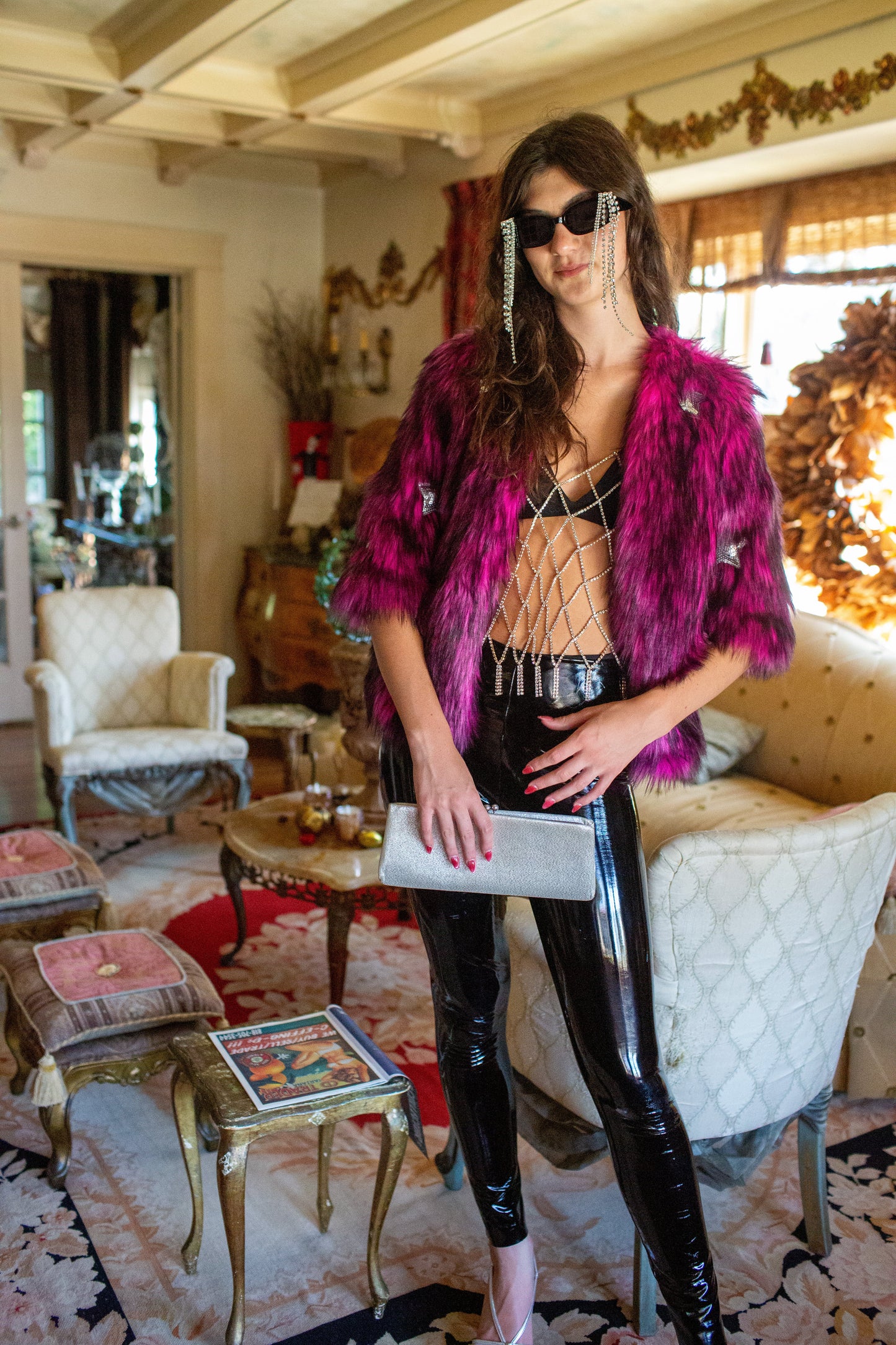 Planet Queen Faux Fur Jacket — Monster Pink | Jennafer Grace