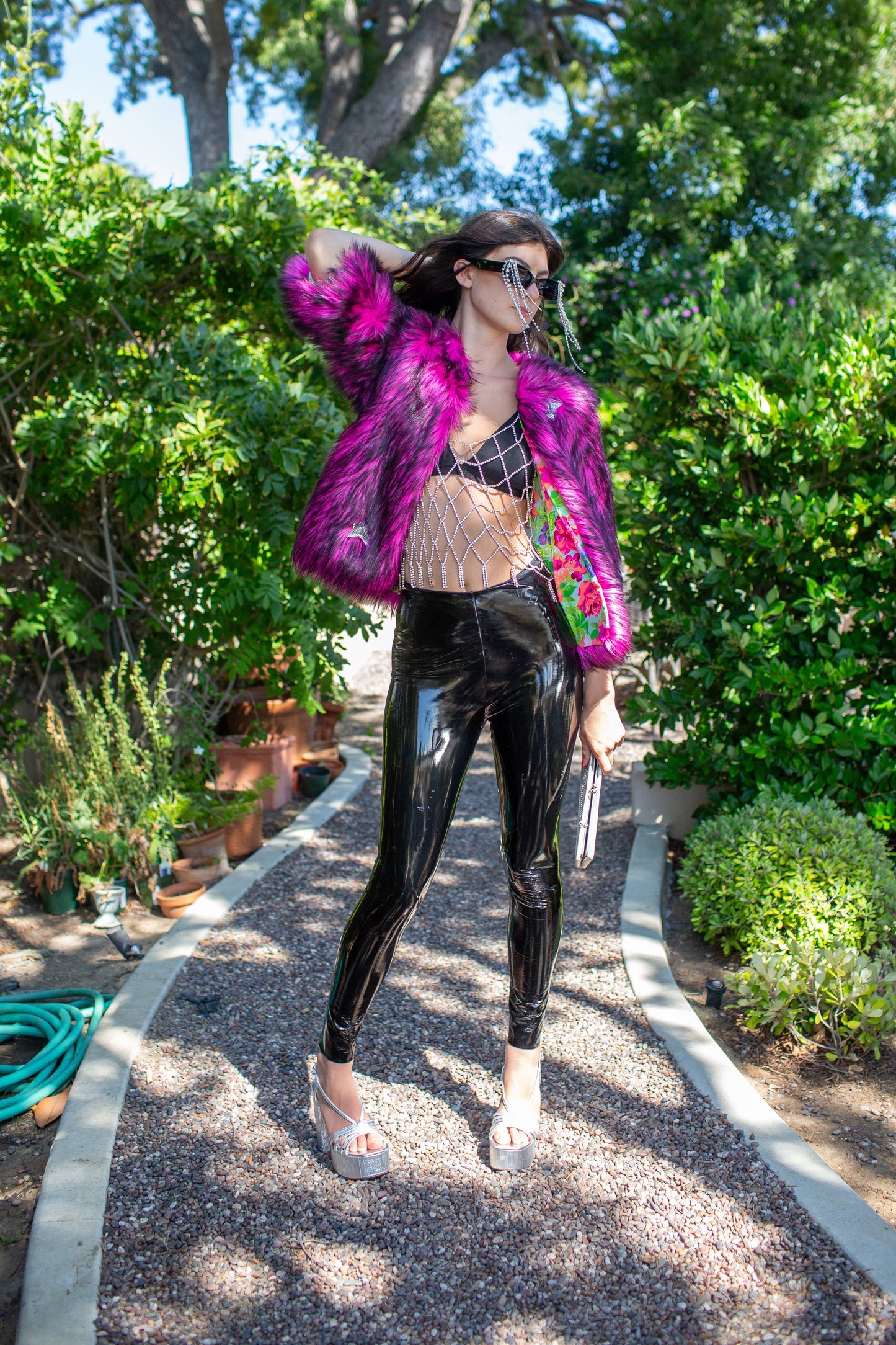 Planet Queen Faux Fur Jacket — Monster Pink | Jennafer Grace