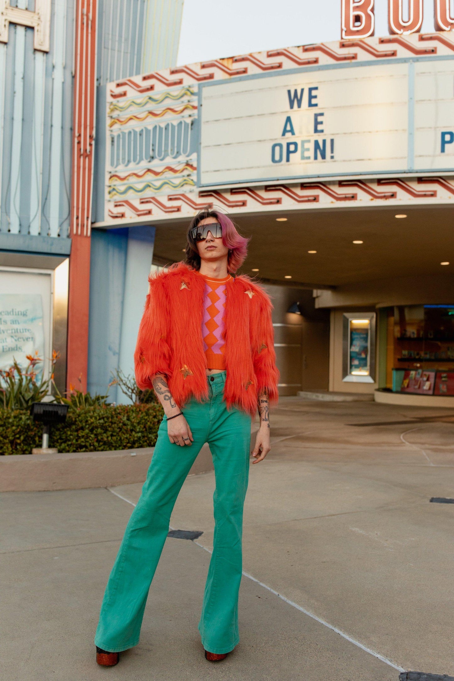 Planet Queen Faux Fur Jacket — Orange | Jennafer Grace