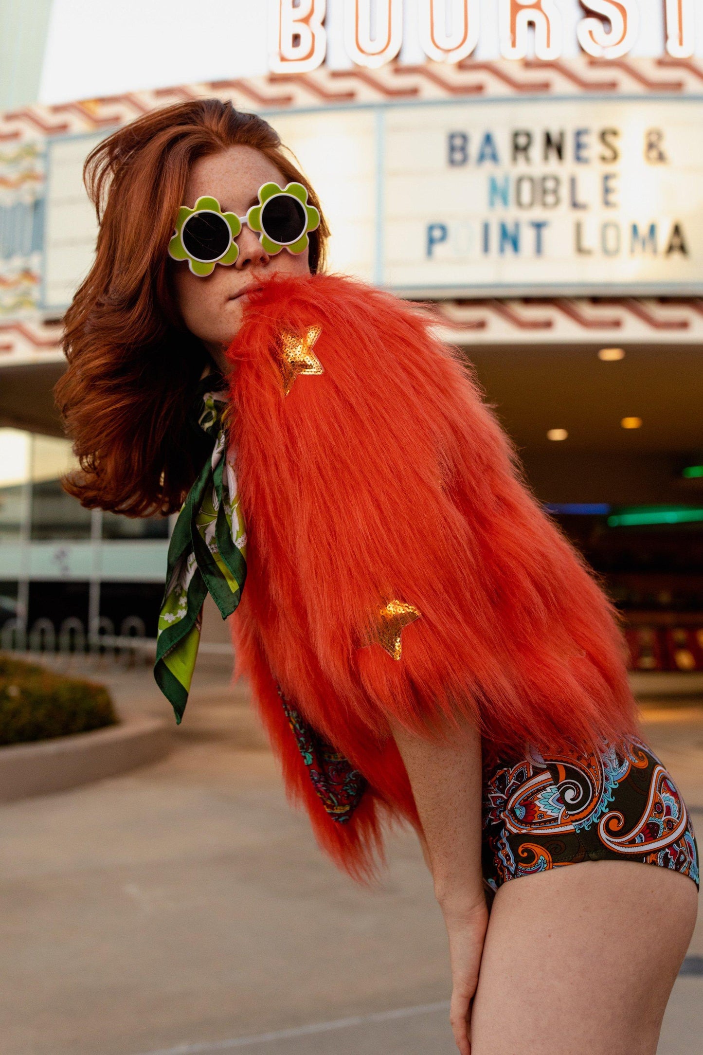 Planet Queen Faux Fur Jacket — Orange | Jennafer Grace