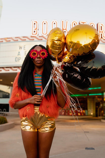 Planet Queen Faux Fur Jacket — Orange | Jennafer Grace