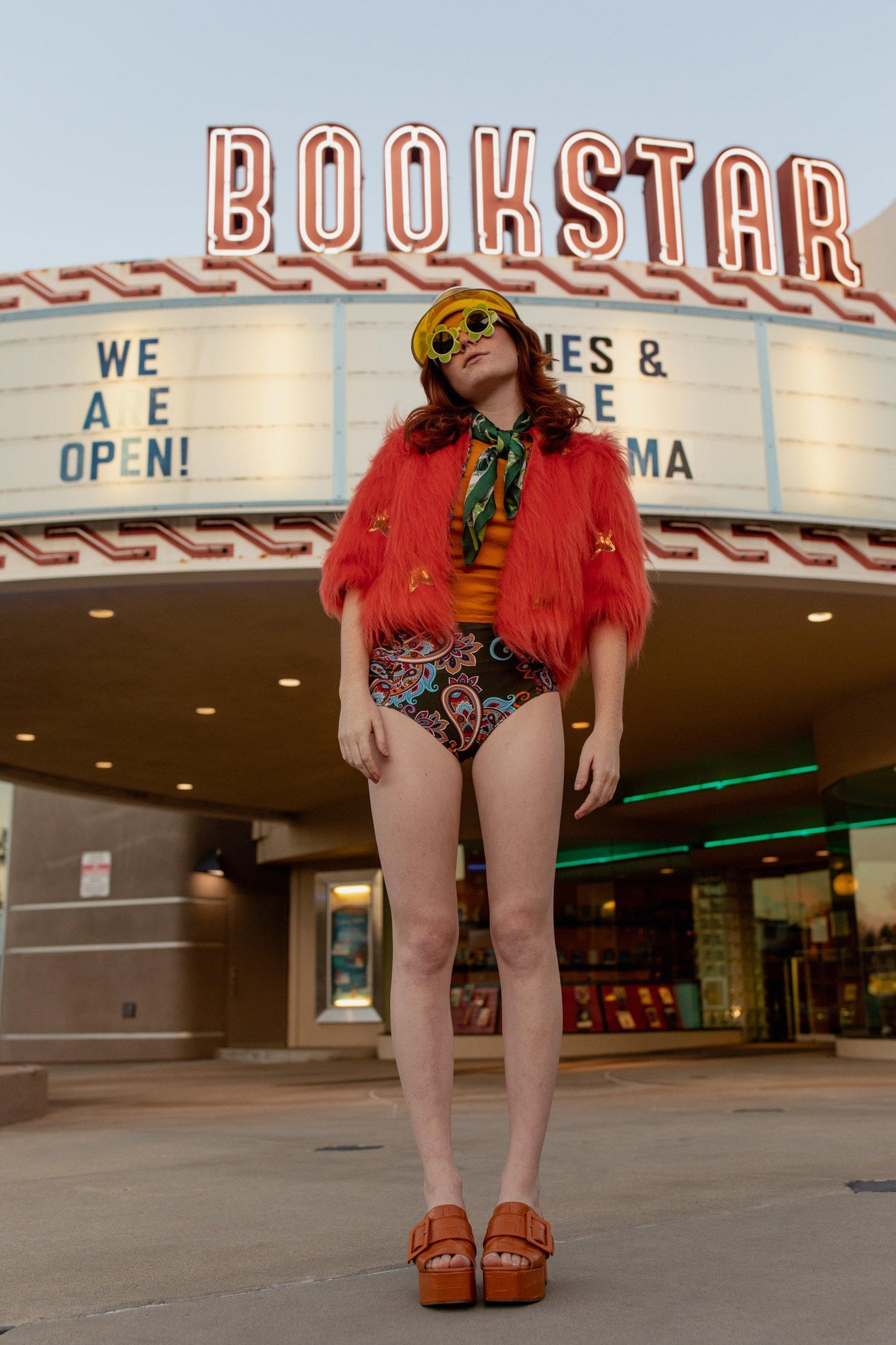 Planet Queen Faux Fur Jacket — Orange | Jennafer Grace