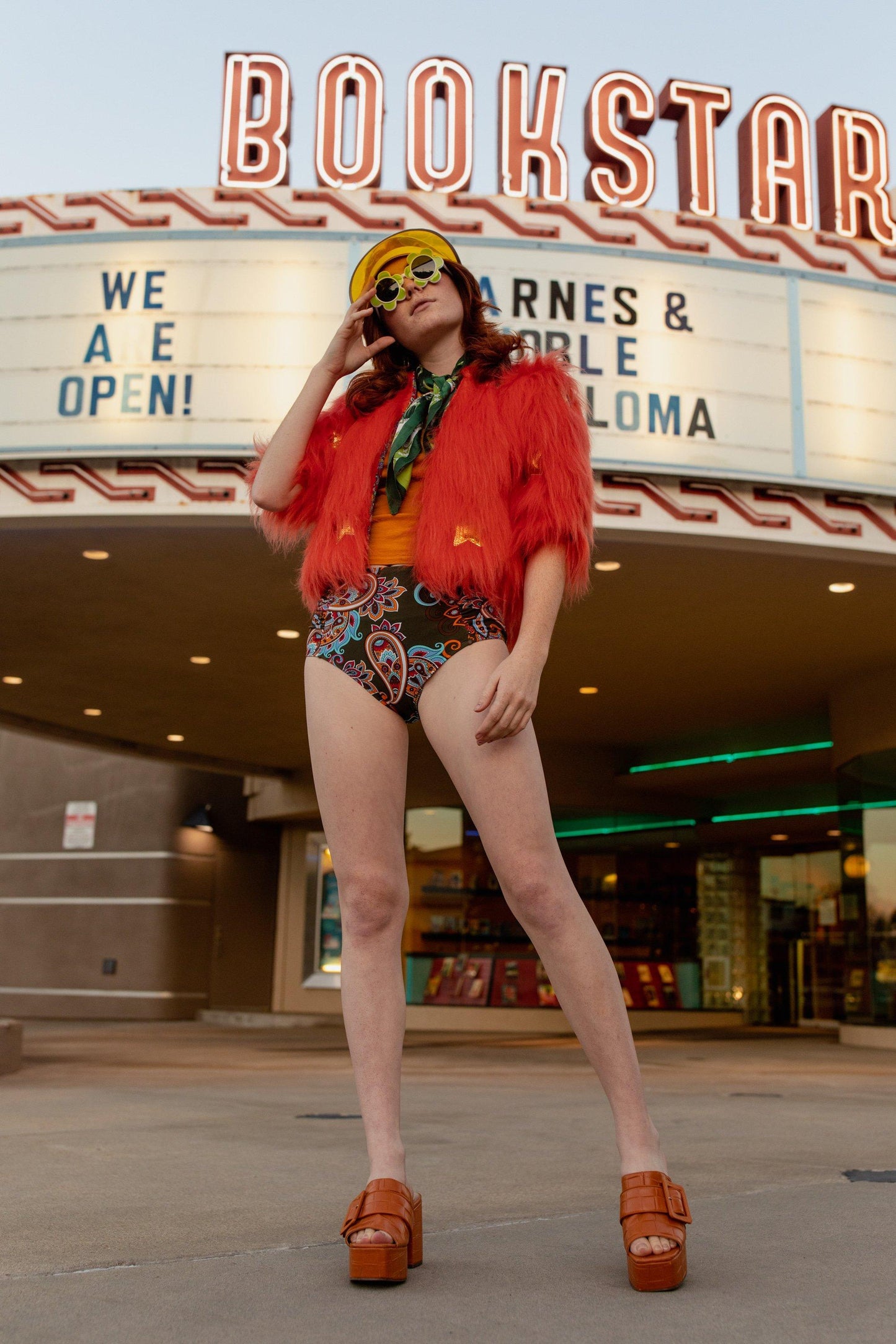 Planet Queen Faux Fur Jacket — Orange | Jennafer Grace