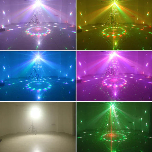 4-in-1 Laser • Strobe • UV Blacklight Party Light — US Plug