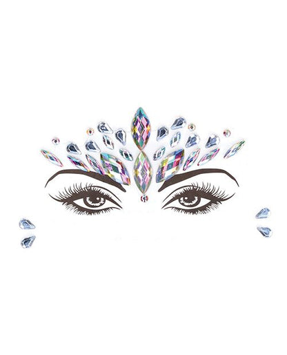 Electric Mirage Sheer Tie-Dye Teddy Set — Green Bodysuit + Face Jewels