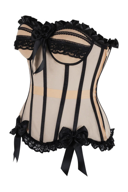 Steel Boned Mesh Bustier Corset — Nude & Black | Daisy Corsets