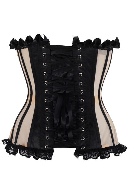 Steel Boned Mesh Bustier Corset — Nude & Black | Daisy Corsets