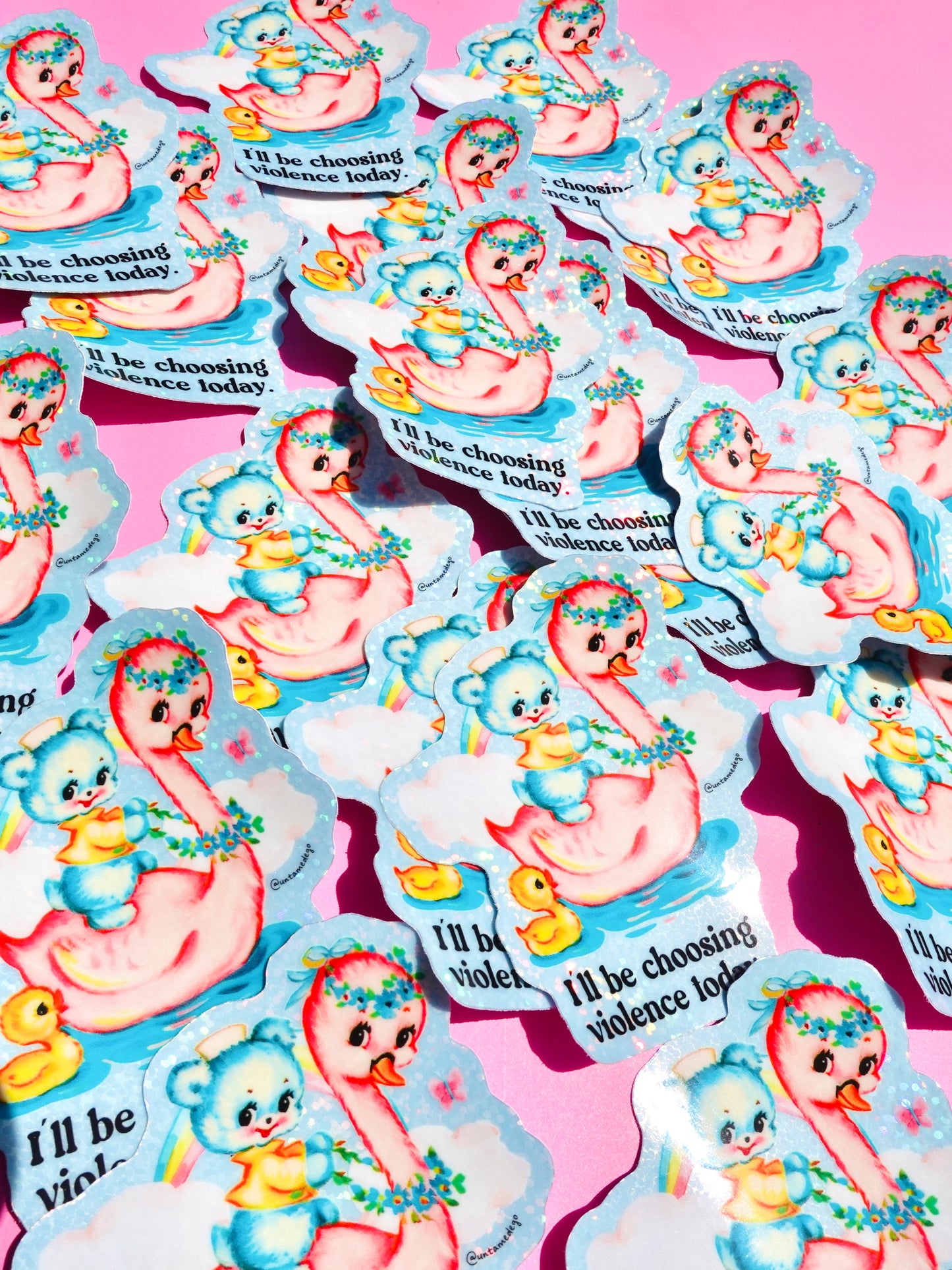 Holographic Vinyl Sticker - Choosing Violence