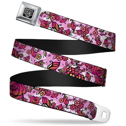 Born to Blossom Pink Roses Seatbelt Belt
