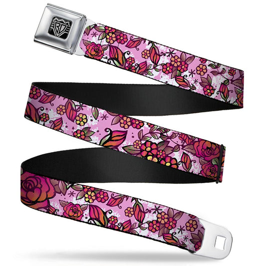 Born to Blossom Pink Roses Seatbelt Belt