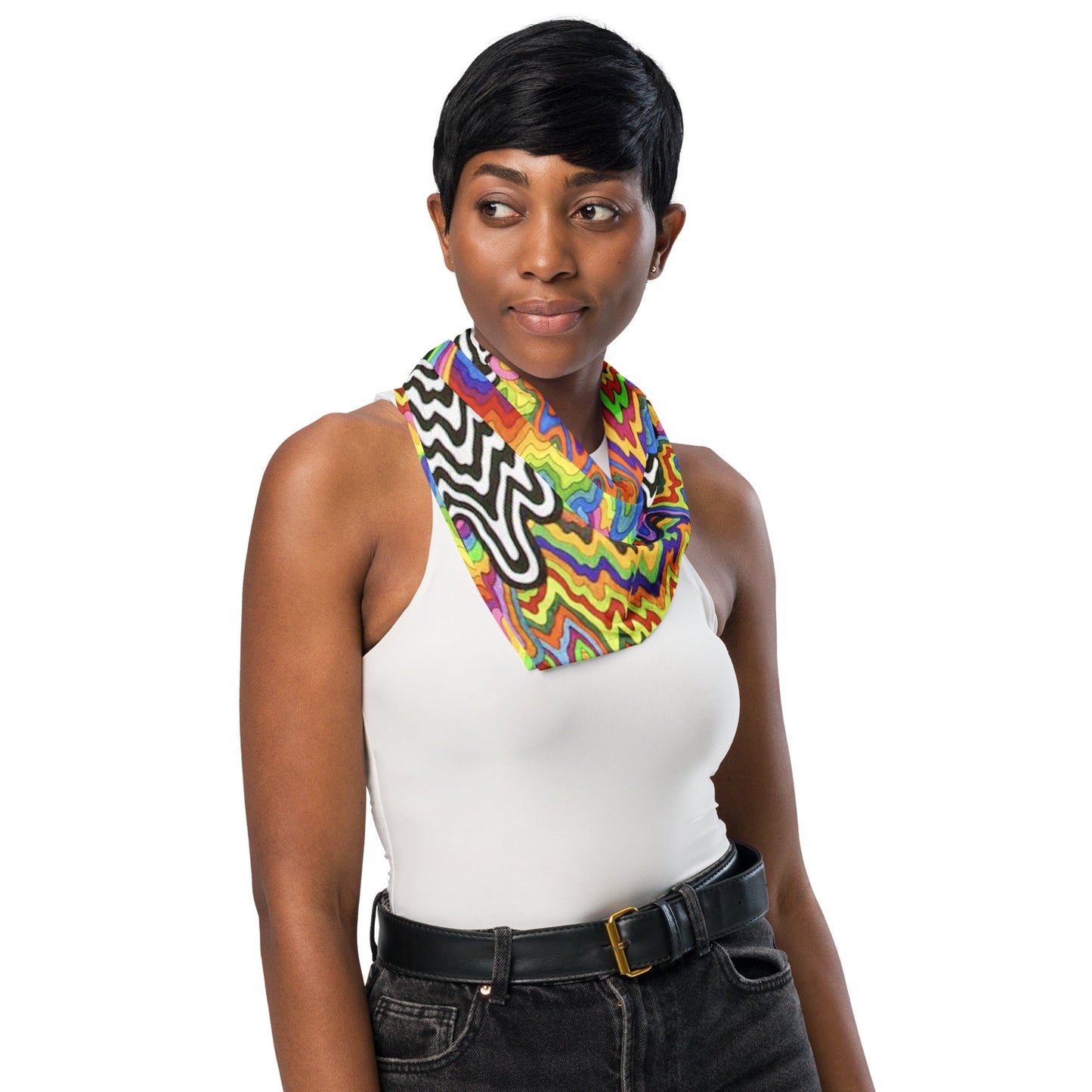Prism Drip Multi-Wear Bandana — Festival Utility Wrap