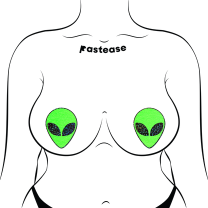 Alien Eyes Pasties — Neon Green Glow | Pastease