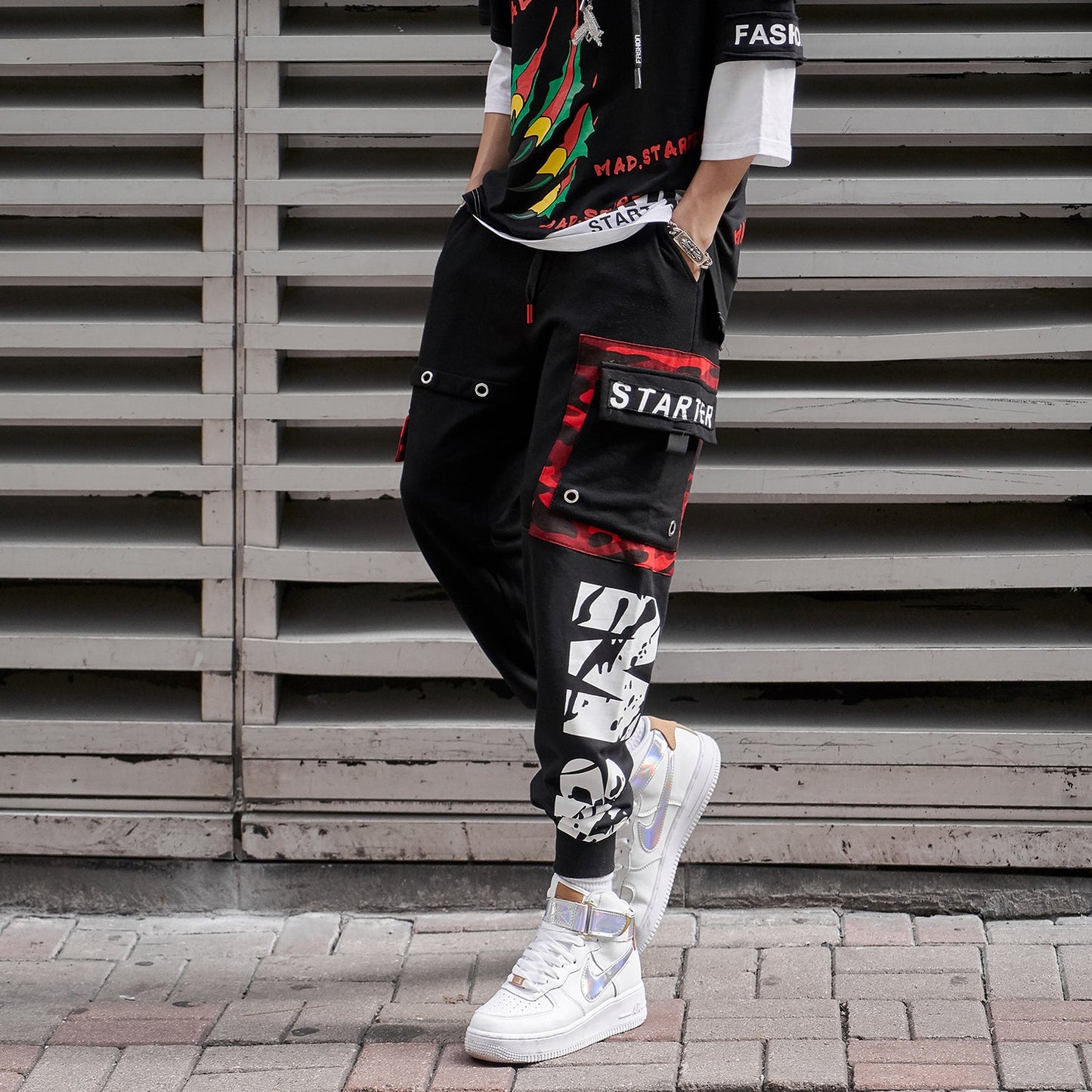 Starting Member Graphic Joggers — Black / Red Camo