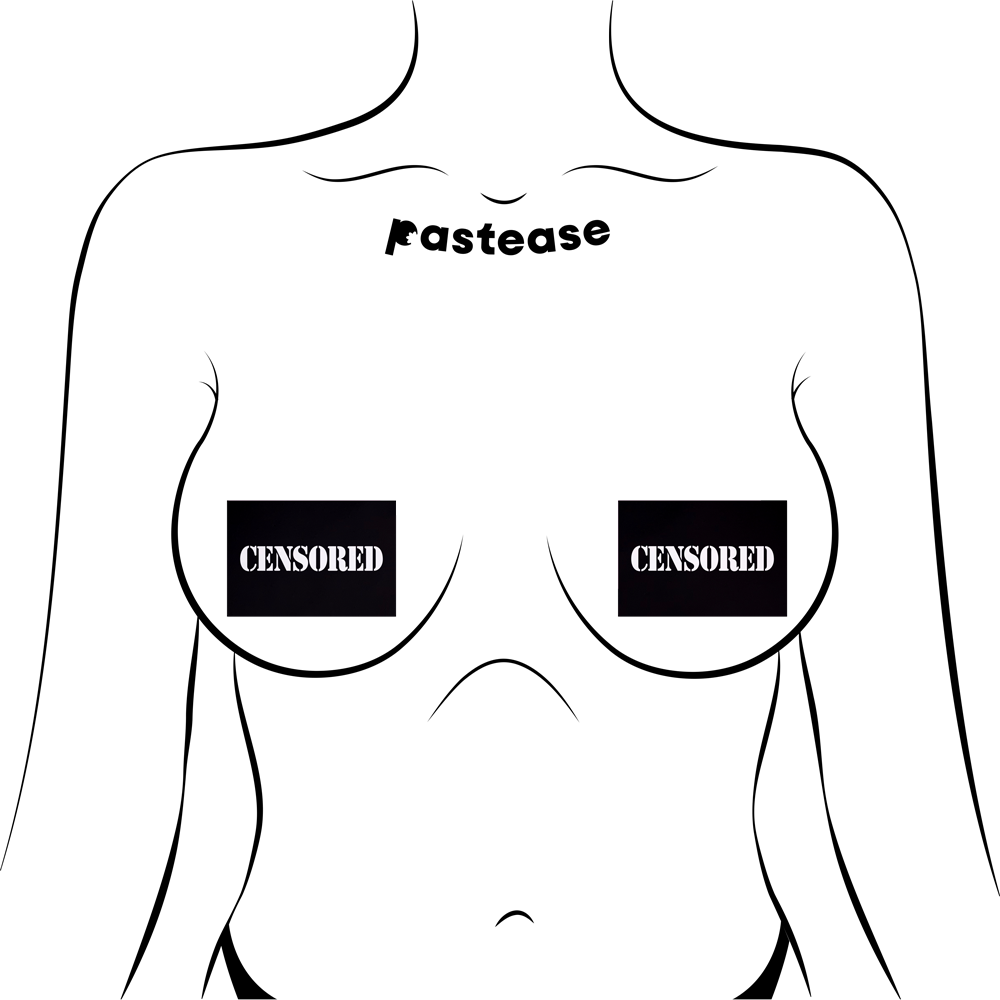 Censored Bar Pasties — Matte Black | Pastease