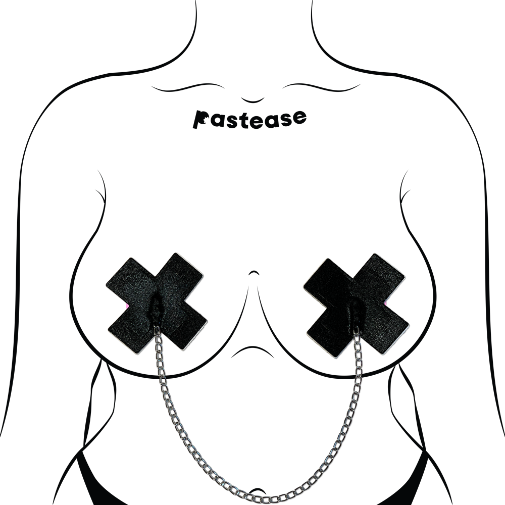 Liquid Black Chain Pasties — X Cross | Pastease