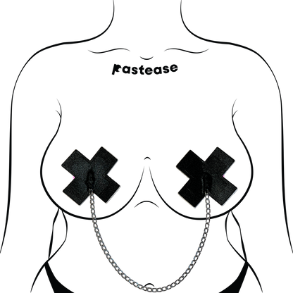 Liquid Black Chain Pasties — X Cross | Pastease