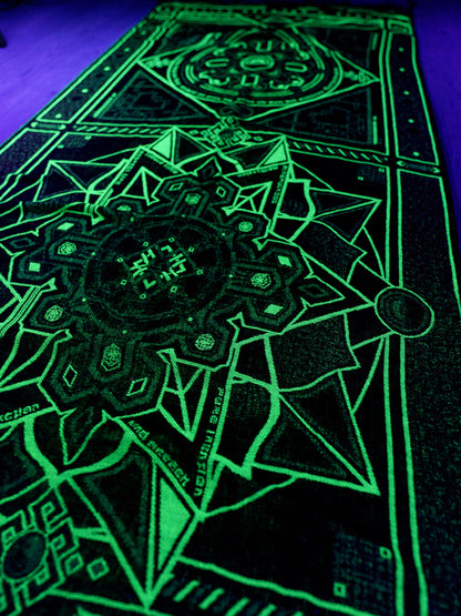 DHARMA V2 • Grey / Neon Yellow • UV REACTIVE • Festival Shawl/Scarf
