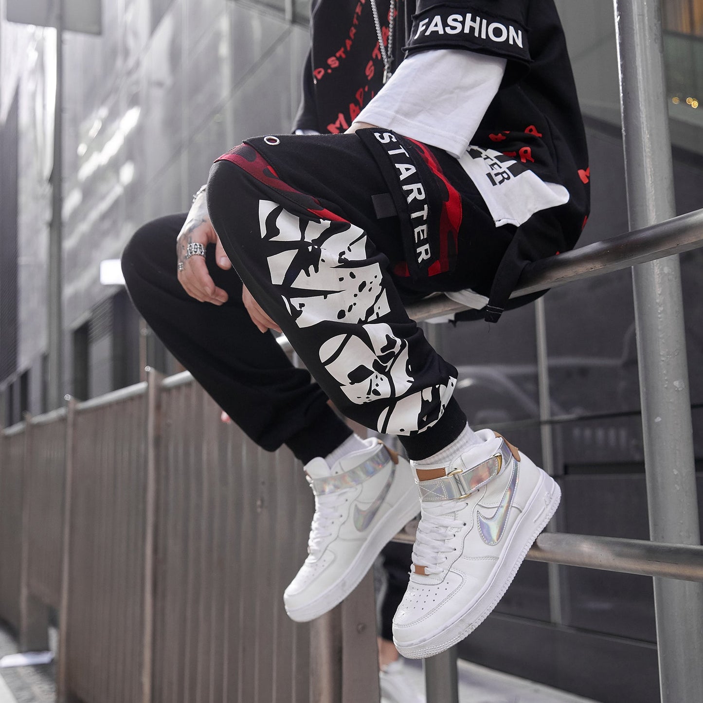 Starting Member Graphic Joggers — Black / Red Camo